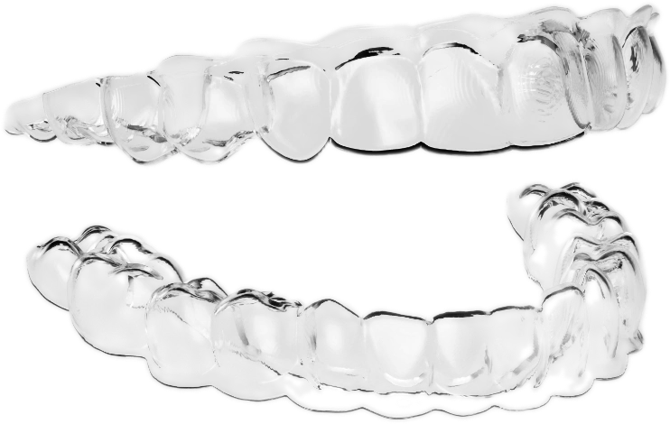 Clear invisible aligners upper and lower arches teeth straightening